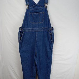 Liz Claiborn Blue Denim Overalls Women's Size XL (Up to 38" Waist) 26" Inseam